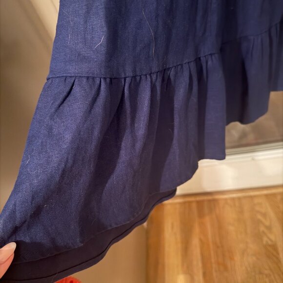 Reformation “Belgium” Linen Maxi Dress – Navy - Picture 4 of 9